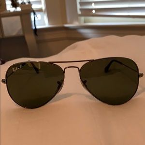 Ray-Ban Polarized Aviators- Black